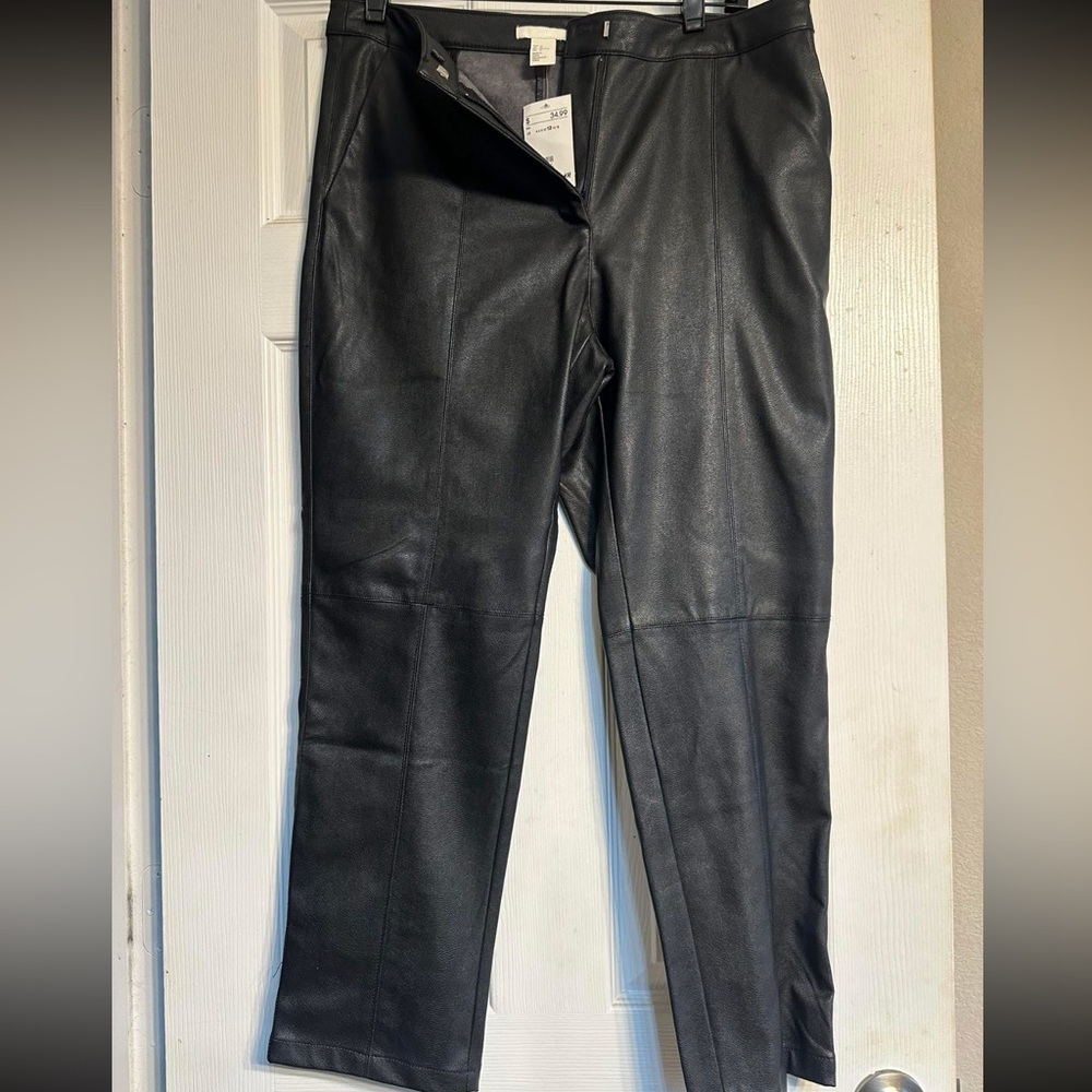 Black Faux Leather Pants- Brand New